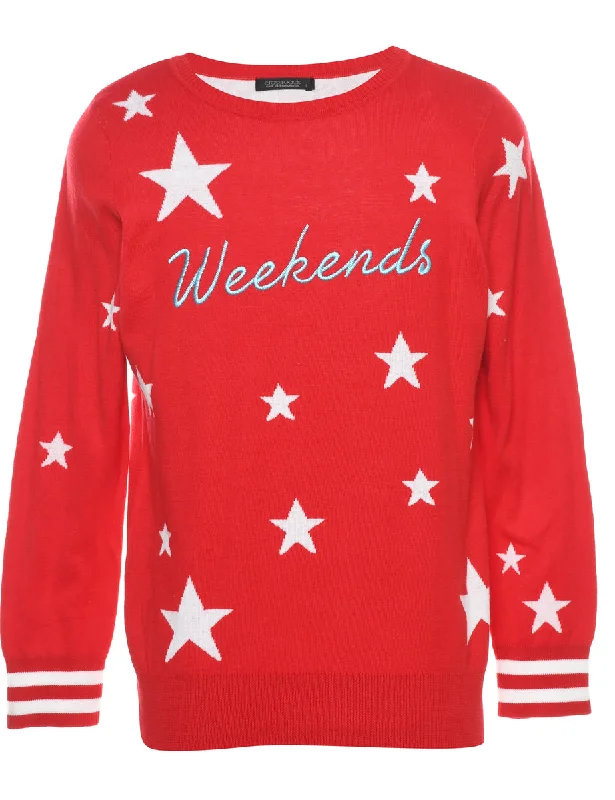 Red Christmas Jumper - S Stylish Women's Neon