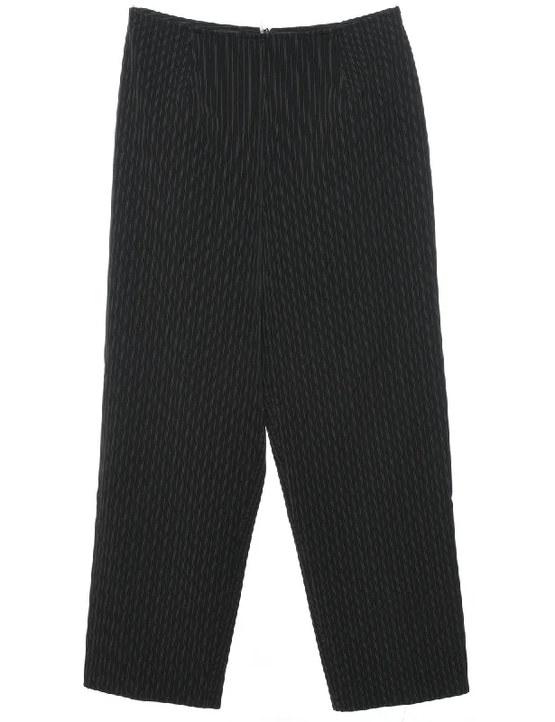 Classic Black Pinstriped Trousers - W30 L28 European