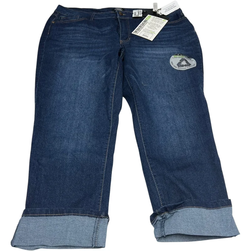 Jeans Straight By D Jeans In Blue Denim, Size: 18 Hip Women's Retro