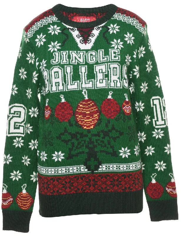 Festive Season Nordic Jumper - M Vintage Women's 1970S 