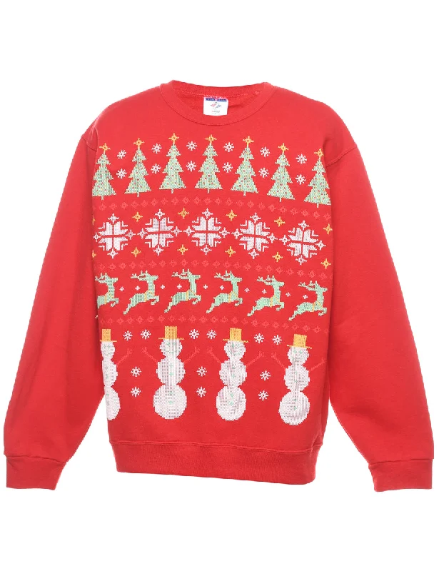 Festive Season Christmas Sweatshirt - M Relaxed Women's 