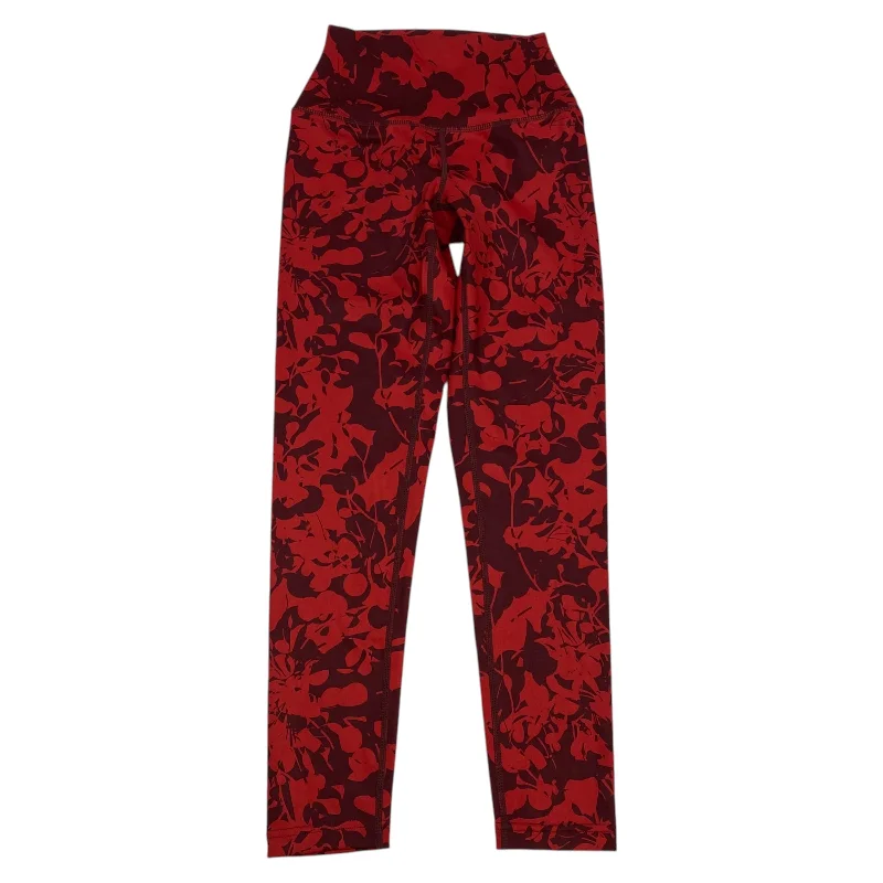 Athletic Leggings By Zella In Red, Size: Xxs Athletic Women's High - 
