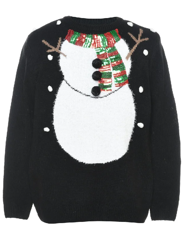 Snowman Christmas Jumper - M Refined Women's Classic 