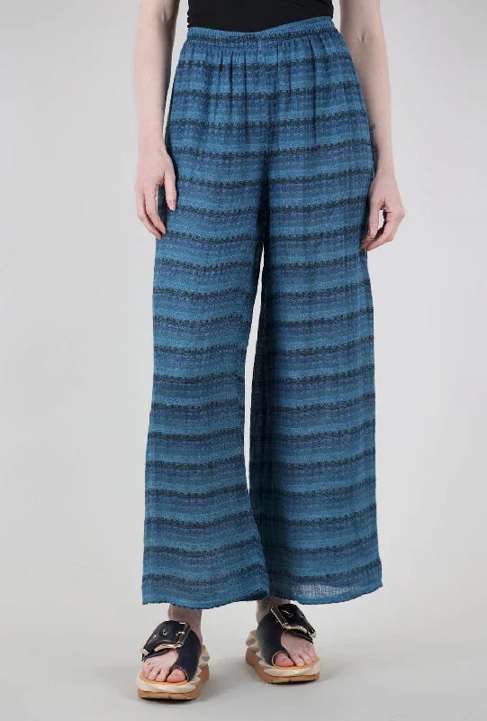 Linen Palazzo Pant, Turquoise Athletic Women's 