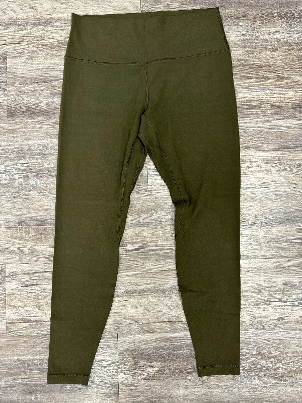 Athletic Leggings By Lululemon In Green, Size: 12 Sleek Women's 