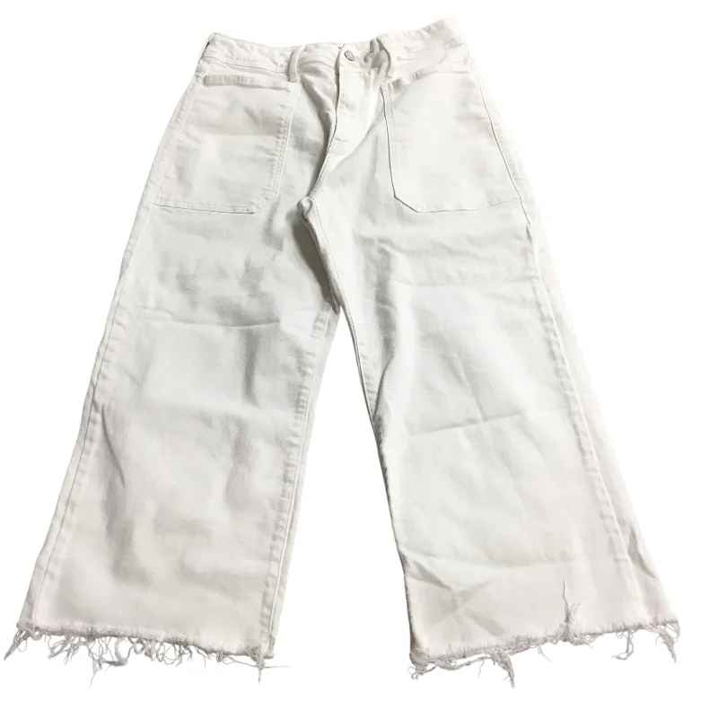 Jeans Wide Leg By Just Black In White Denim, Size: 12 performance