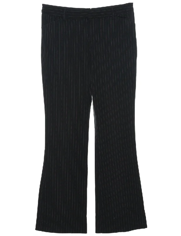 Pinstripes Black Trousers - W31 L32 Confident Women's Power