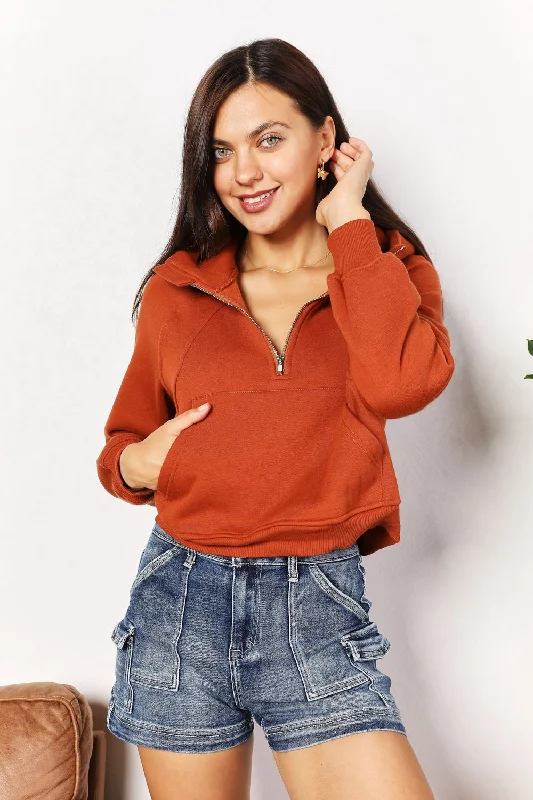 Half-Zip Long Sleeve Hoodie Refined Women's 