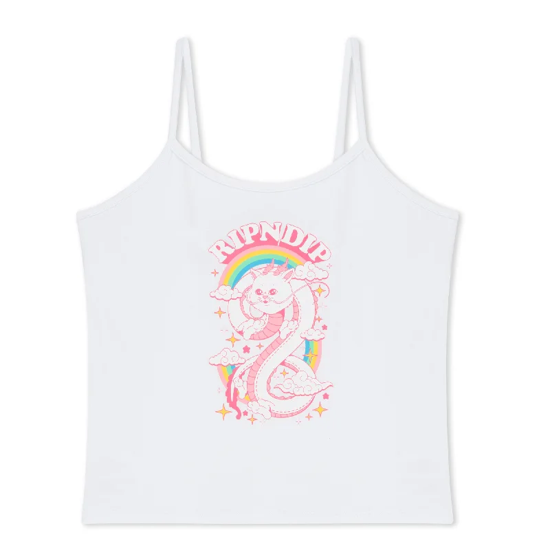 Fantasy Nerm Cropped Cami Tank Top (White) Elegant Women's 