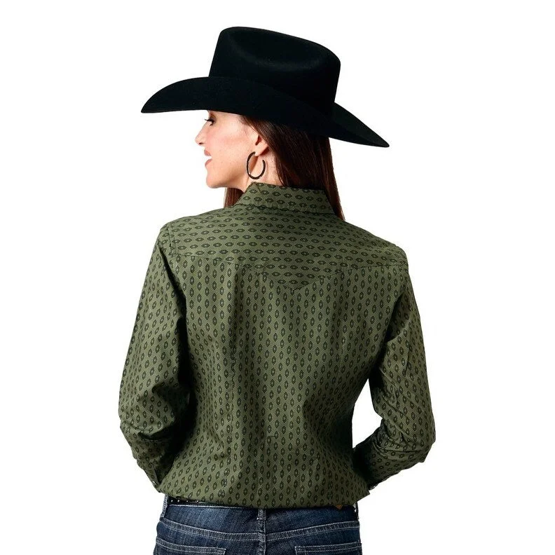 Roper Western Shirt Womens L/S Diamond Green 03-050-0064-0103 GR Casual Women's Japanese Roper Western Shirt Womens L/S Diamond Green 03-050-0064-0103 GR Casual Women's Japanese