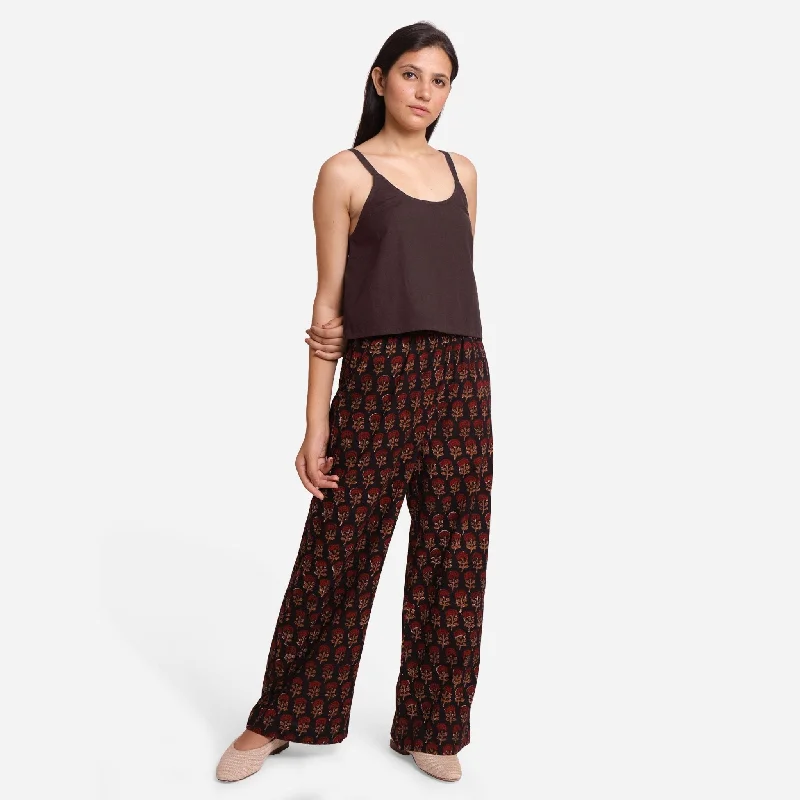 Brown Cotton Flax U-Neck Criss-Cross Spaghetti Top Disco
