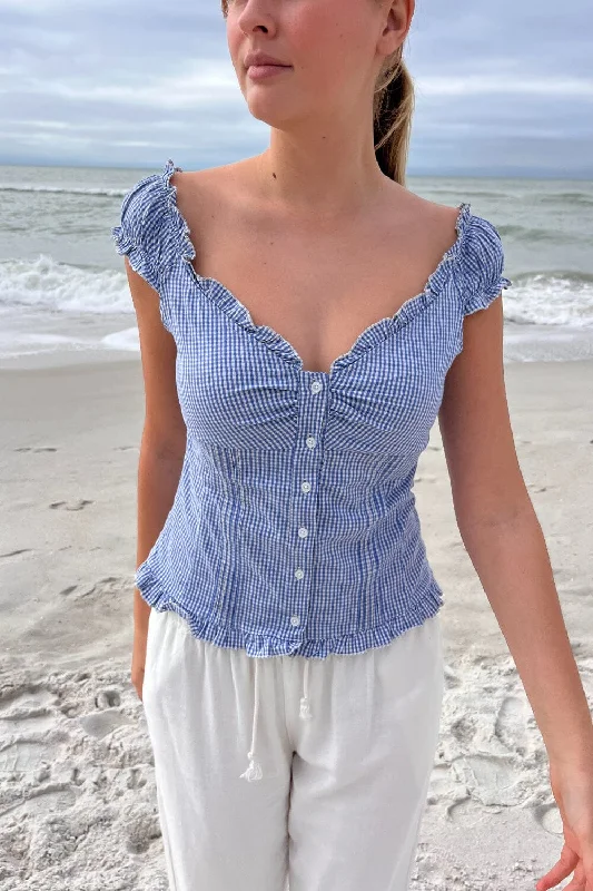 Elena Plaid Top Compression