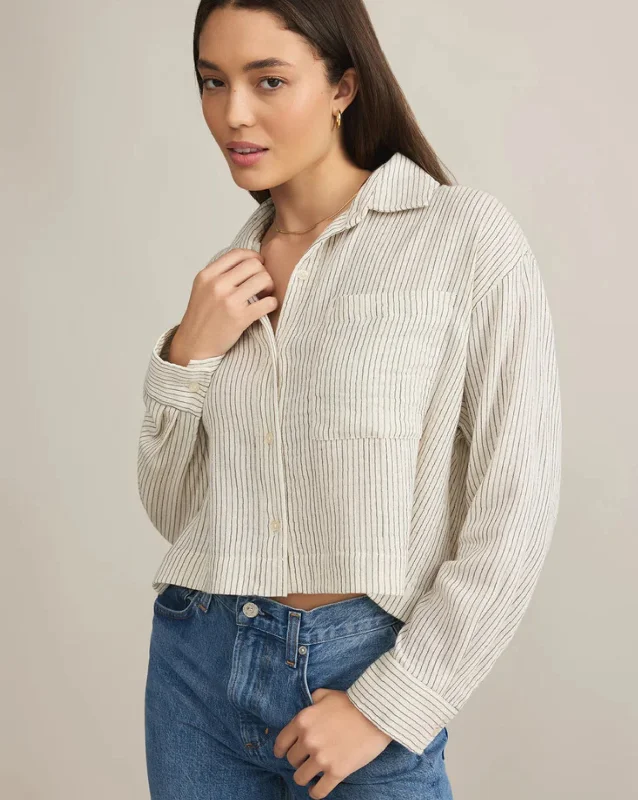 ZSUPPLY DEL MAR COTTON GAUZE STRIPED SHIRT Refined Women's Classic 