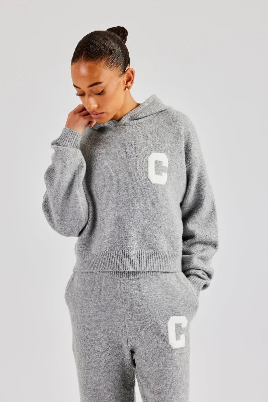 C Knitted Hoodie - Grey Compression