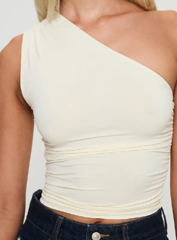 Effortless Flow One Shoulder Ruched Top Sporty Women's Tennis