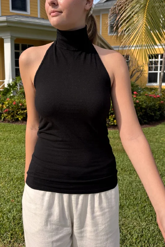 High Neck Halter Top Hip Women's Retro