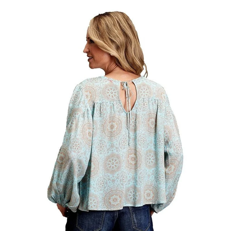 Stetson Western Shirt Womens L/S Medallion Aqua 11-050-0590-2015 BU Stylish Women's Tropical Stetson Western Shirt Womens L/S Medallion Aqua 11-050-0590-2015 BU Stylish Women's Tropical