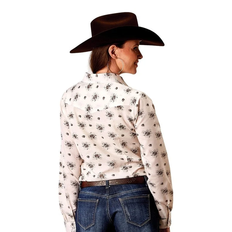 Roper Western Shirt Women L/S Vintage Floral Cream 01-050-0019-0352 WH Edgy Women's Punk Roper Western Shirt Women L/S Vintage Floral Cream 01-050-0019-0352 WH Edgy Women's Punk
