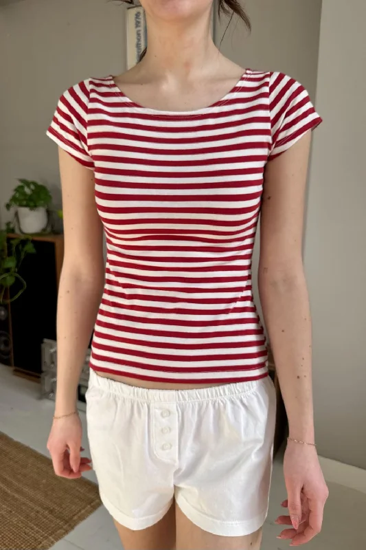 Hailie Striped Top Casual Women's Loose - fitting