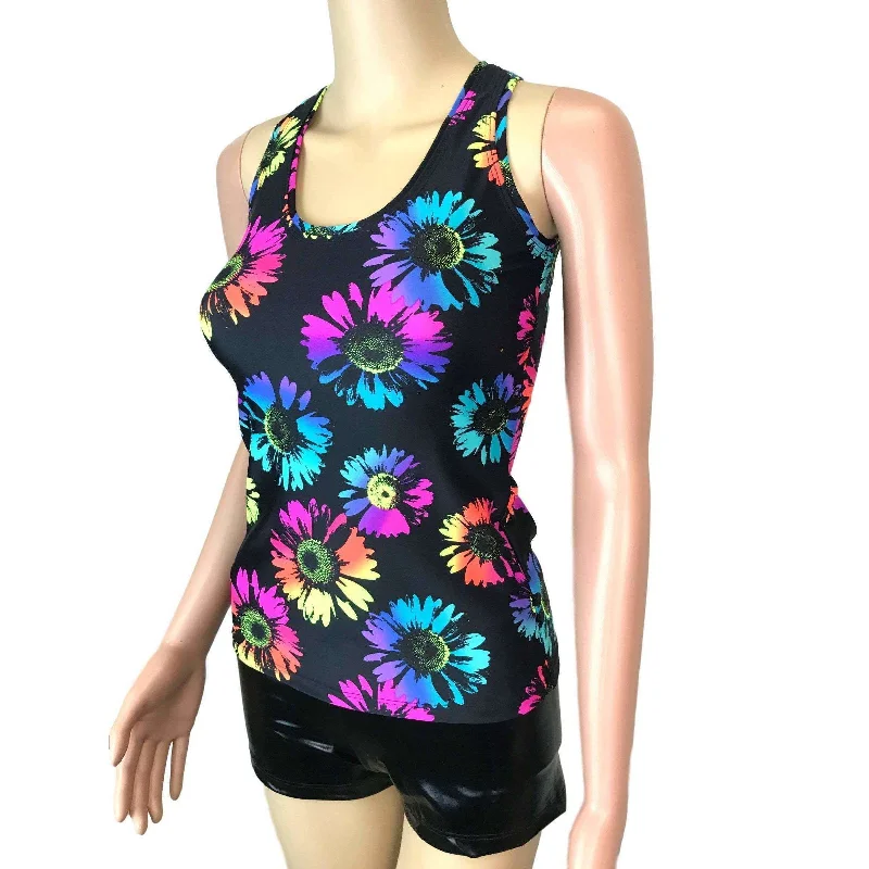 SALE  - Full Length Tank Top - Electric Daisy Neon Women