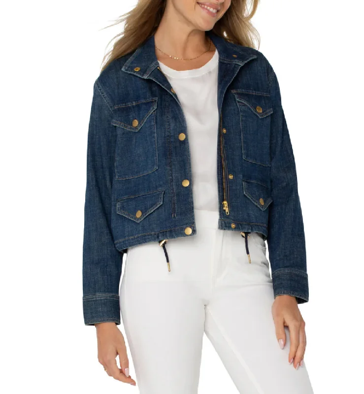 LIVERPOOL CROPPED CARGO JACKET Feminine Women's Soft 
