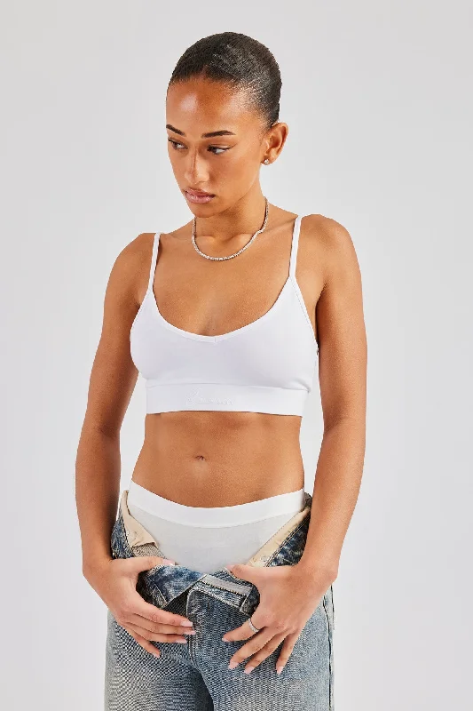 Cernucci Jersey Bralet - White Sophisticated Women's Tailored
