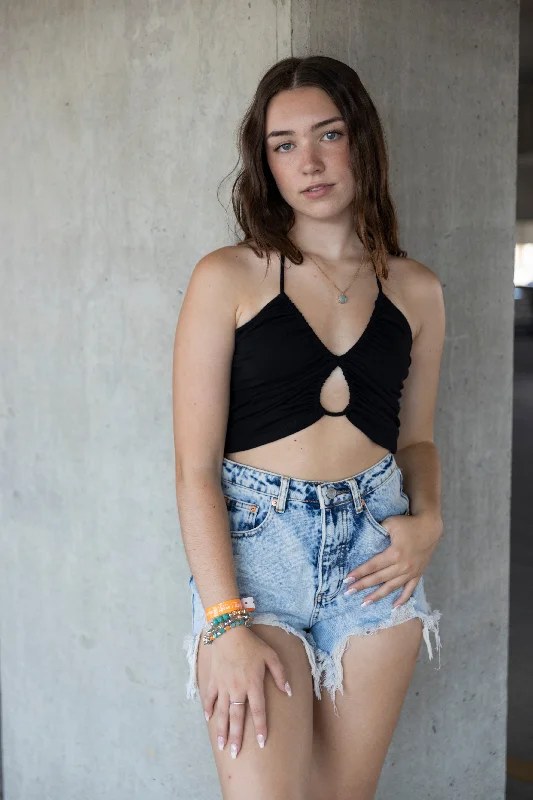 Where We Were Halter Top: Black Refined Women's Classic 