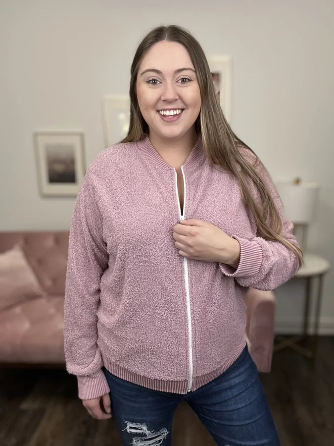 The History of Us Women's Fuzzy Zip Up Jacket * Final Sale* Hip Women's Retro