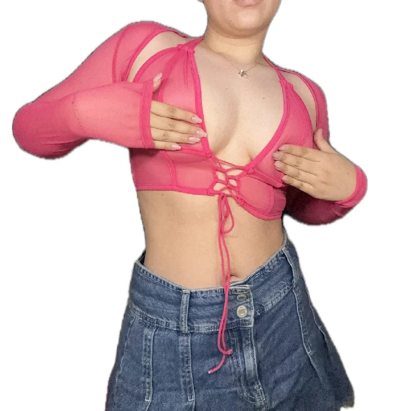 Mesh Fucsia Top+Mangas Cool Women's Skate