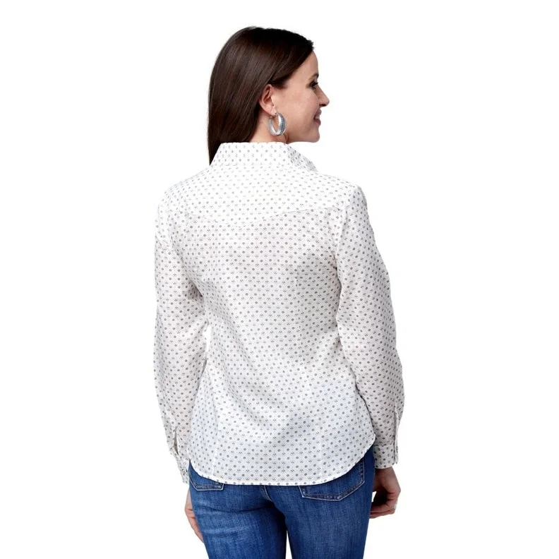 Roper Western Shirt Womens L/S Floral Snap Cream 01-050-0019-4063 WH Bold Women's Animal Print Roper Western Shirt Womens L/S Floral Snap Cream 01-050-0019-4063 WH Bold Women's Animal Print