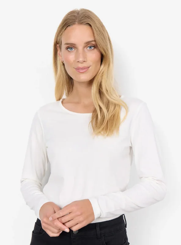 SOYA CONCEPT PYLLE 3/4 SCOOP NECK TOP Cool Women's Distressed