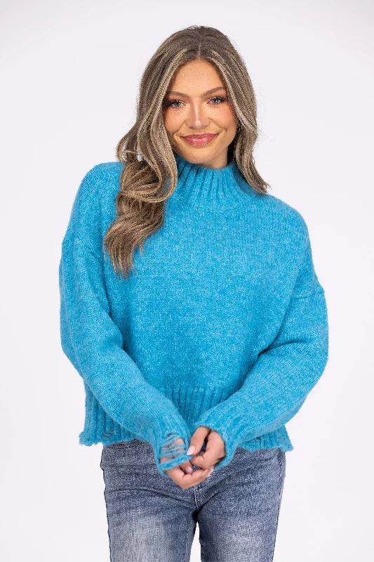 Keeping It Simple Women's Ribbed Mock Neck Sweater * Final Sale* Street
