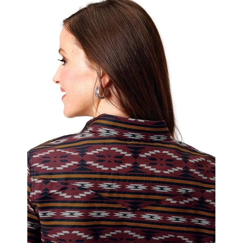Roper Western Shirt Womens Aztec Stripe L/S Red 03-050-0067-0100 RE British Gentlewoman Style Roper Western Shirt Womens Aztec Stripe L/S Red 03-050-0067-0100 RE British Gentlewoman Style