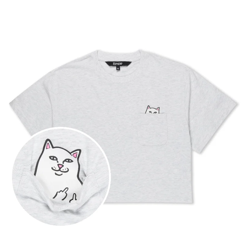 Lord Nermal Cropped Baby Pocket Tee (Ash Heather) Youthful Women's Pop