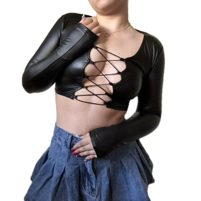 Sexy Black Top Hip Women's Urban