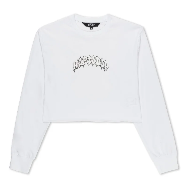 Mother Nerm Cropped Long Sleeve (White) Business