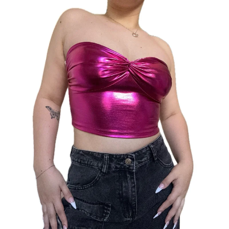 Pink Metalic Top Dynamic Women's High - energy