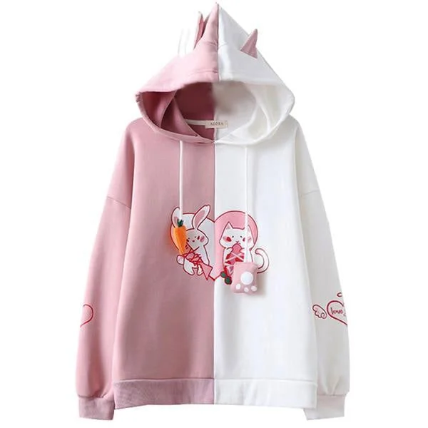Bunny vs Kitten Hoodie Confident Women's Power