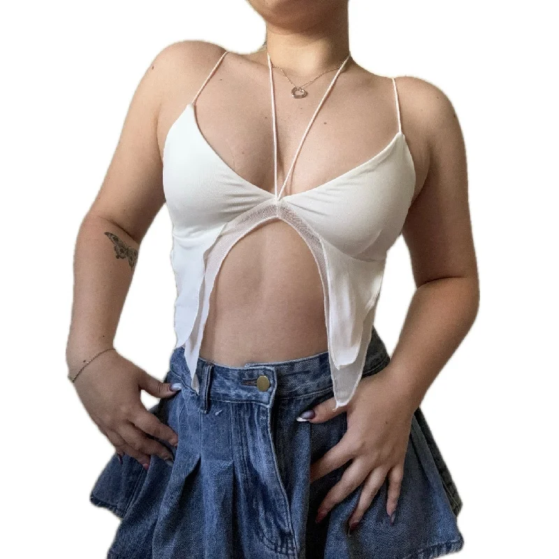 White Sexy Top Stylish Women's Tropical 