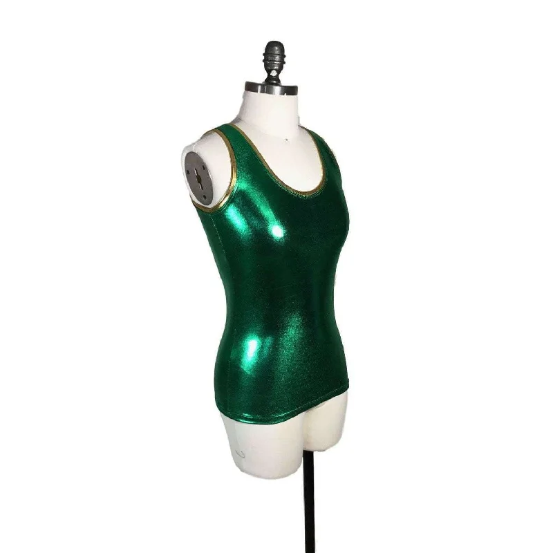 Full Length Tank Top - Green Metallic Practical Women's Multi - 