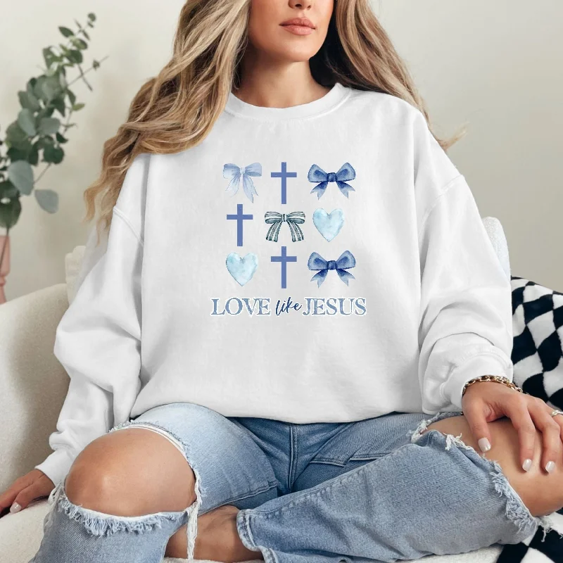 Love Like Jesus Graphic Sweatshirt Stylish Women's Tropical 
