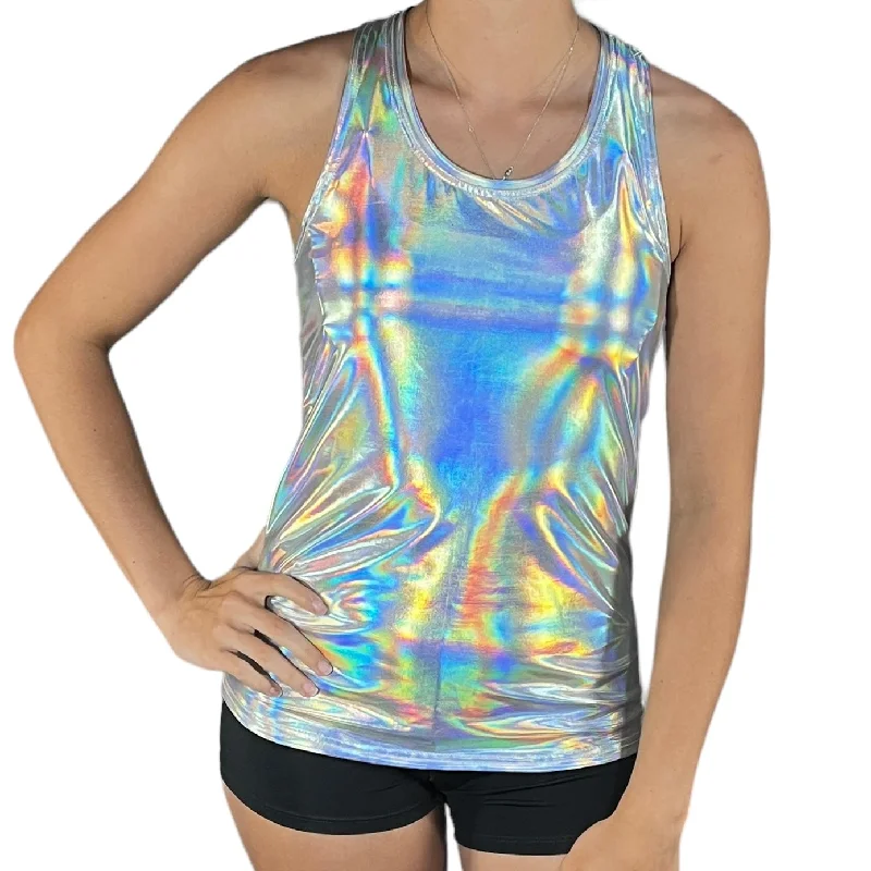 Full Length Tank Top - Gold or Silver Opal Stylish Women's Neon