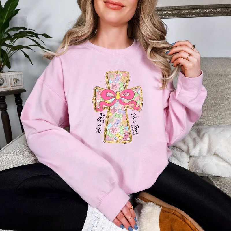 Peeps and Bows Cross Graphic Sweatshirt European