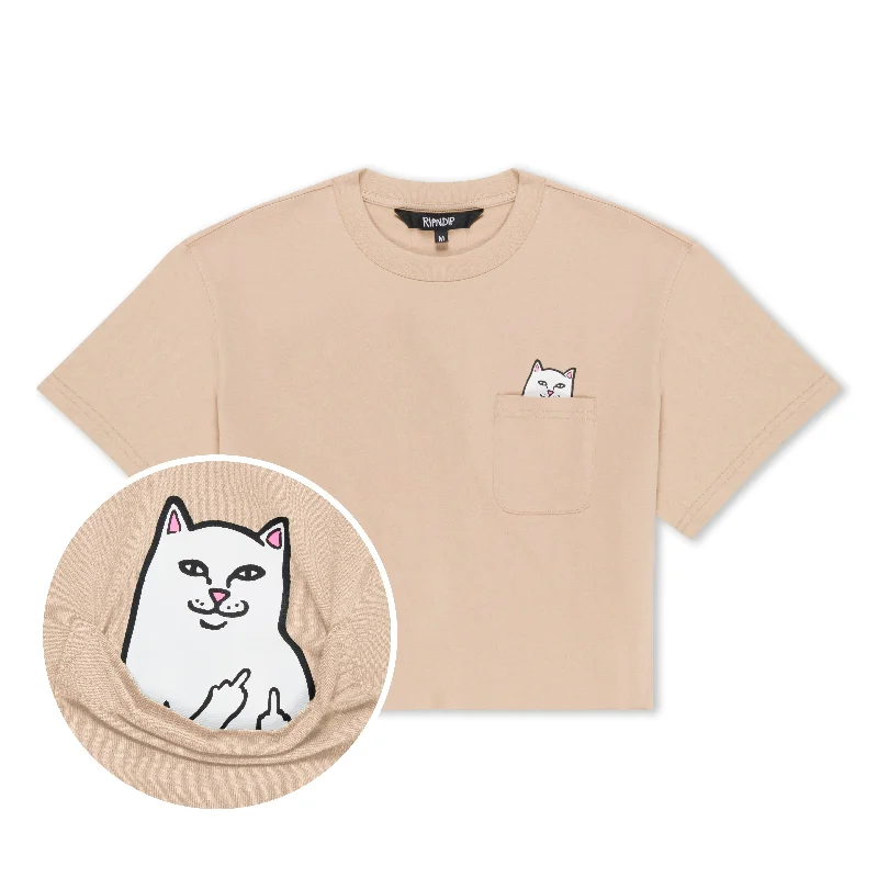 Lord Nermal Cropped Baby Pocket Tee (Almond) Sleek Women's 