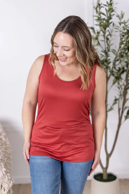 Luxe Crew Tank - Papaya by Michelle Mae Hip Women's Retro
