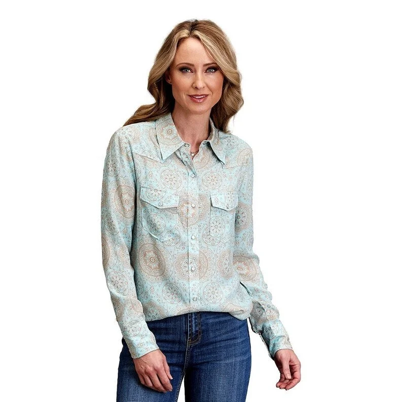 Stetson Western Shirt Womens L/S Medallion Aqua 11-050-0590-2014 BU Practical Women's Multi - Stetson Western Shirt Womens L/S Medallion Aqua 11-050-0590-2014 BU Practical Women's Multi -