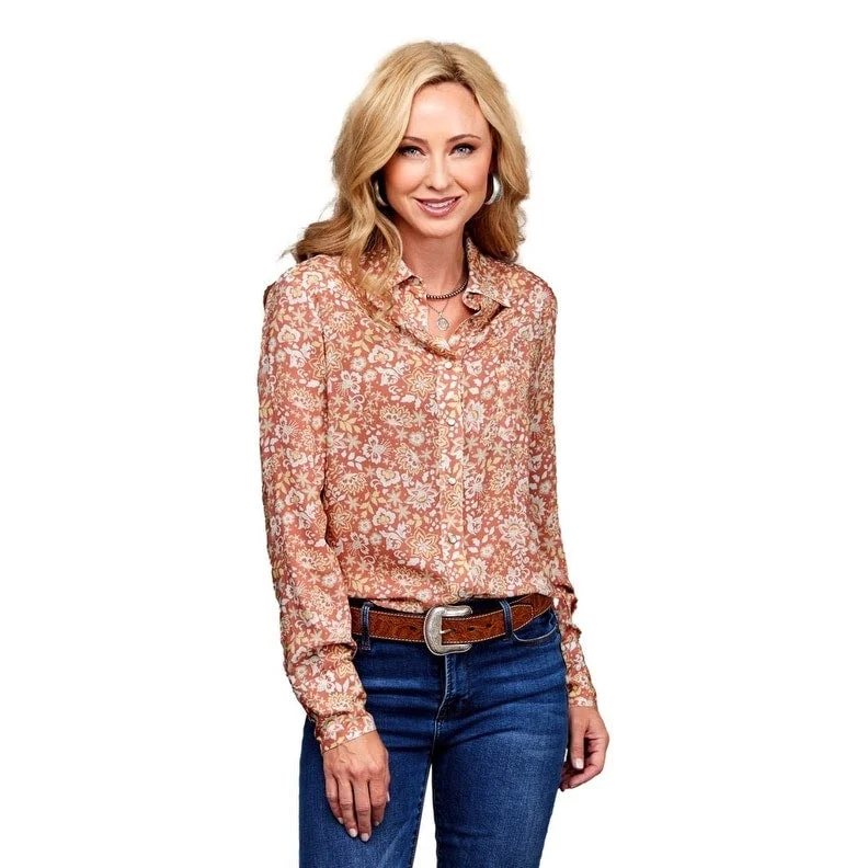 Stetson Western Shirt Womens L/S Sunset Pink 11-050-0590-0550 PI Geometric