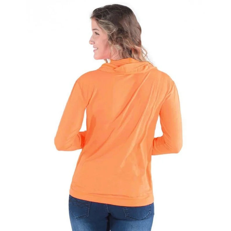 Cowgirl Tuff Western Shirt Womens Breathe L/S Tangerine 100543 Refined Women's 