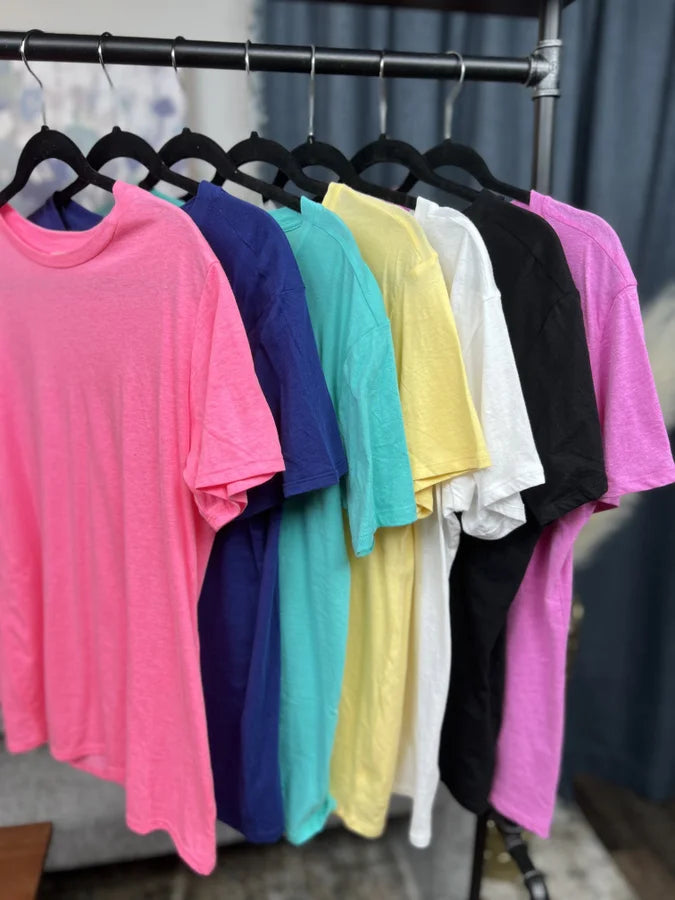 Living Simple Women's Classic Crew Neck Short Sleeve Top * Final Sale* Casual Women's Loose - fitting