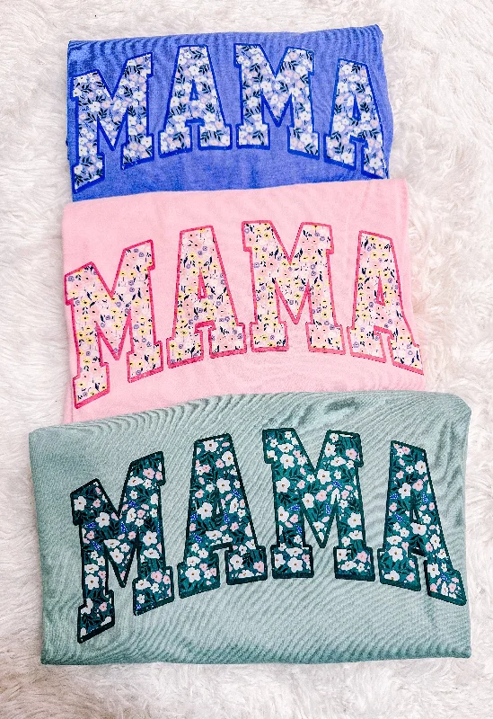 ZZ THREADZ Floral Mama Mother's Day Graphic Tee Trendy Women's Oversized